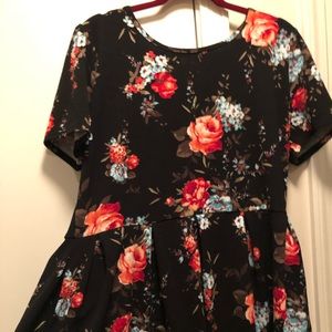 Black floral roses Amelia Dress Lularoe 3XL